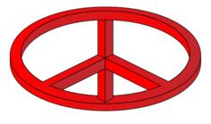 3D Optical Illusion of a peace sign vector drawing