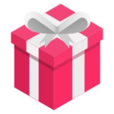 Vector clip art of pink gift box with a white ribbon