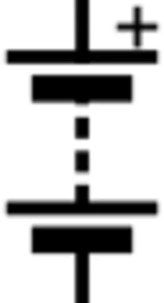 IEC style multi-cell battery symbol vector drawing