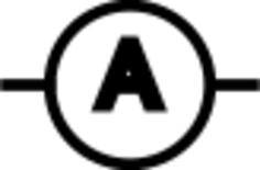 IEC style ampere meter symbol vector drawing