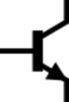 Vector clip art of IEC style NPN transistor symbol