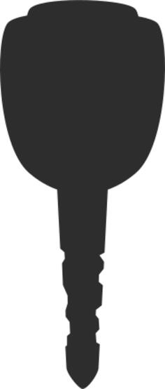 Black silhouette vector image of car door key