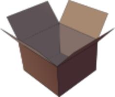 Vector image of dark brown open cardboard box