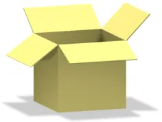 Vector image of opened yellow carton box