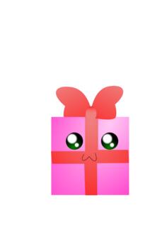 Vector illustration of humanoid pink gift box