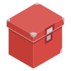 Vector image of red storage box with lid