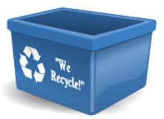 Empty blue recycling bin vector clip art