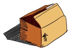 Carton box freehand vector drawing