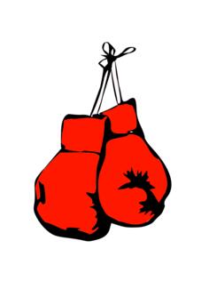 Vector drawing of fiery red boxing gloves