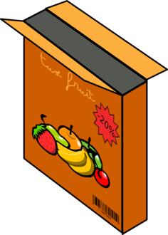 Vector illustration of cereals with fruit box