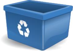 Vector drawing of blue box for depositing recycling items