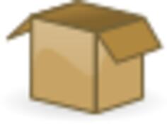Vector drawing of open brown cardboard box