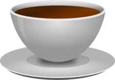 Vector image of photorealistic coffee cup with a saucer