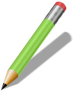 Sharp green pencil vector clip art