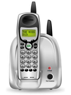 Cordless phone photorealistic vector image