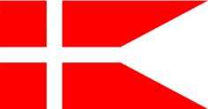 National flag of Denmark in its split form vector graphics