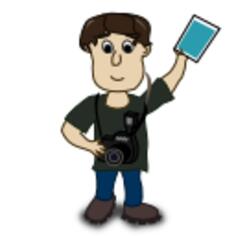 Vector image of boy photographer