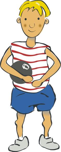 Vector image of boy in shorts with a balloon