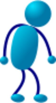 Blue stick man figure vector illustration