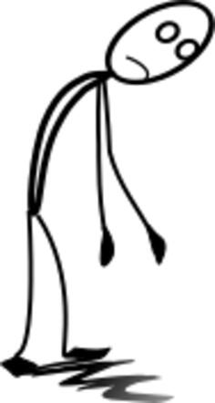 Vector image of tired stick man figure