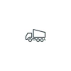 Dump truck icon line art vector drawing