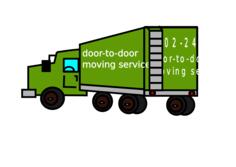 Vector drawing of closed moving truck