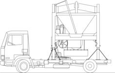Vector drawing of sand mixer truck