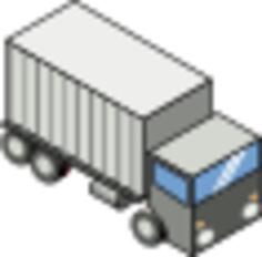 Vector image of container carrying truck