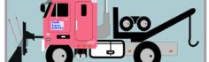 Tow truck with snow plow vector image