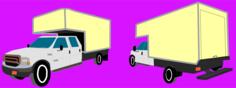 Box truck vector drawing