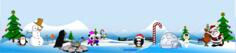 North Pole Christmas scene vector drawing