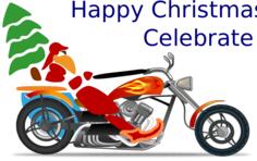 Santa the biker on chopper vector illustration