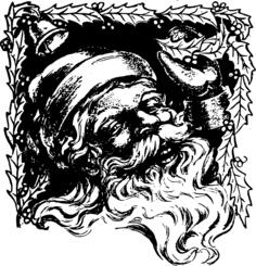 Laughing Santa's head vector drawing