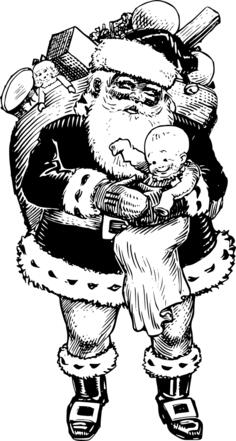 Santa with a baby vector image