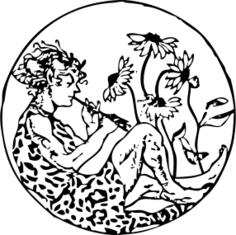 Bacchus playing a flute vector image