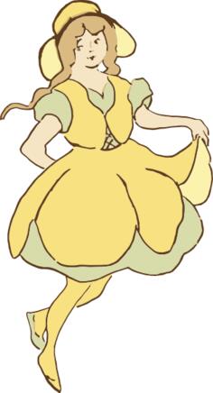 Vector clip art of gracious girl dancing