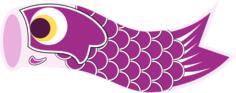 Vector image of purple Koinobori