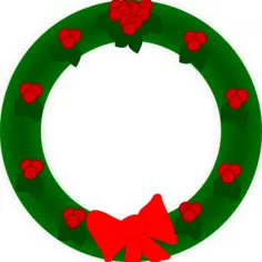 Christmas wreath vector drawing