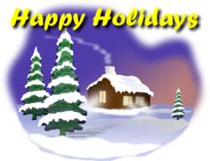 Happy Holidays winter idyll card vector graphics