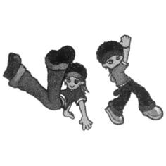 Hip Hop kids dancing vector image