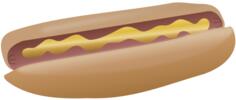 Hot dog with mustard vector clip art