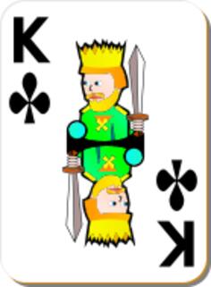 King of Clubs gaming card vector drawing