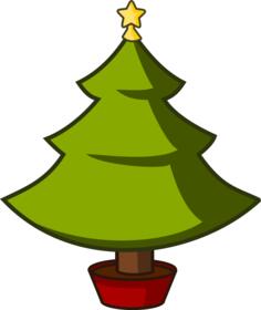 Christmas tree in pot vector image