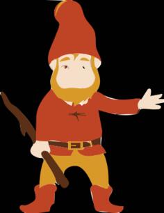 Vector drawing of troll with stick