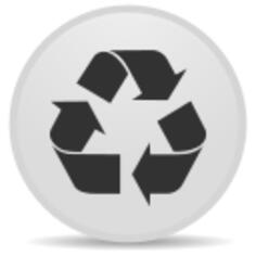 Black recycling sign vector drawing