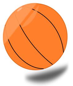 Basketball ball with shadow vector graphics