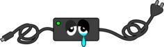Computer charger crying eye vector illustration