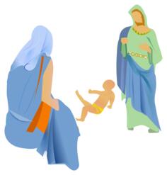 Vector clip art of interpretation of the nativity scene