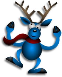 Vector drawing of dancing raindeer