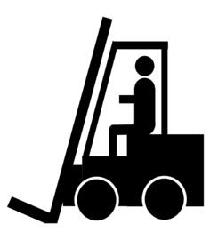 Small forklift silhouette vector image